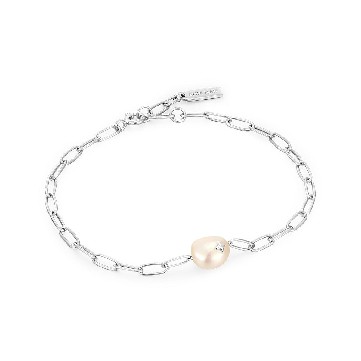 Ania Haie Silver Pearl Sparkle Chunky Chain Bracelet Bracelets Ania Haie 