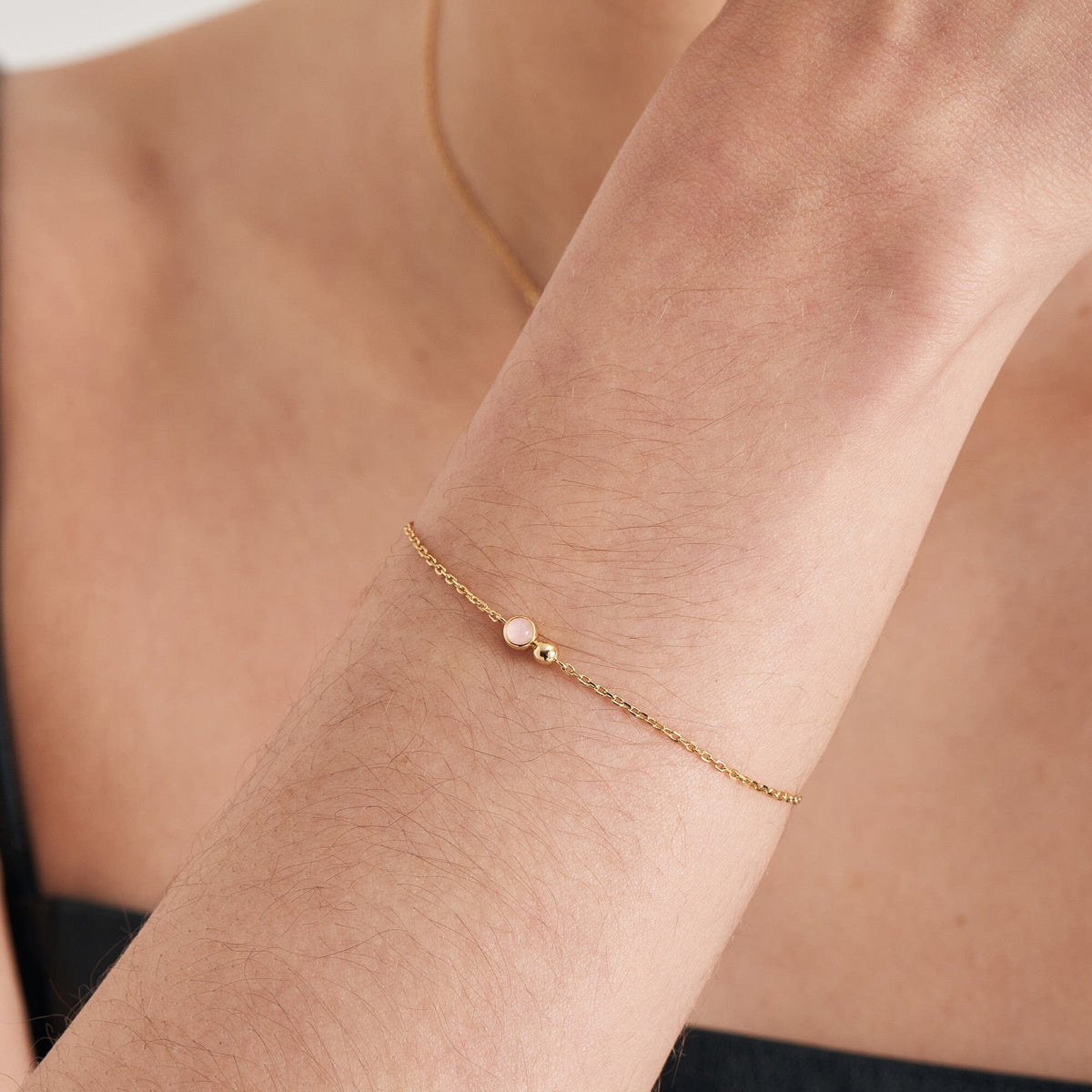 Ania Haie Gold Orb Rose Quartz Chain Bracelet Bracelets Ania Haie 