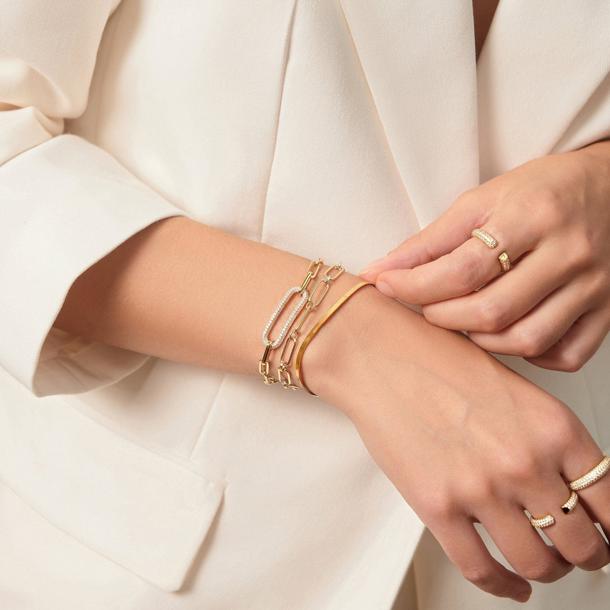 Ania Haie Gold Pave Link Bracelet Bracelets Ania Haie 