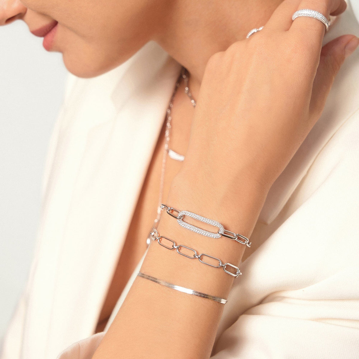 Ania Haie Silver Pave Link Bracelet Bracelets Ania Haie 