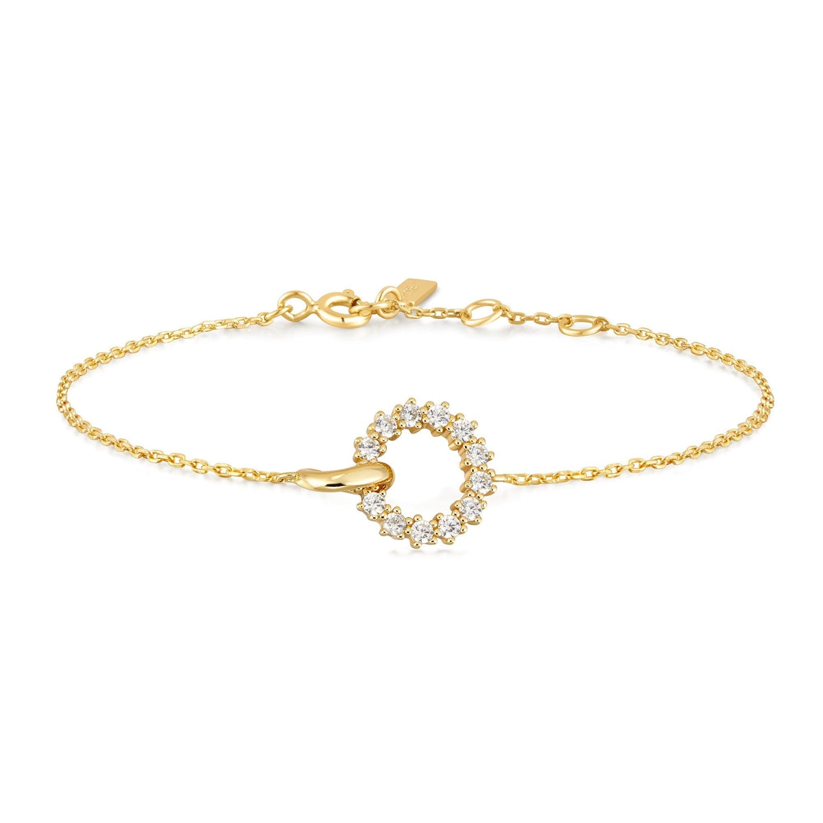 Ania Haie Gold Interlinked Circles Pave Bracelet Bracelets Ania Haie 