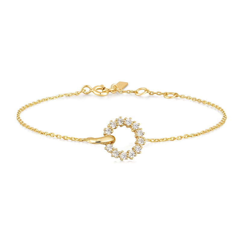Ania Haie Gold Interlinked Circles Pave Bracelet Bracelets Ania Haie 