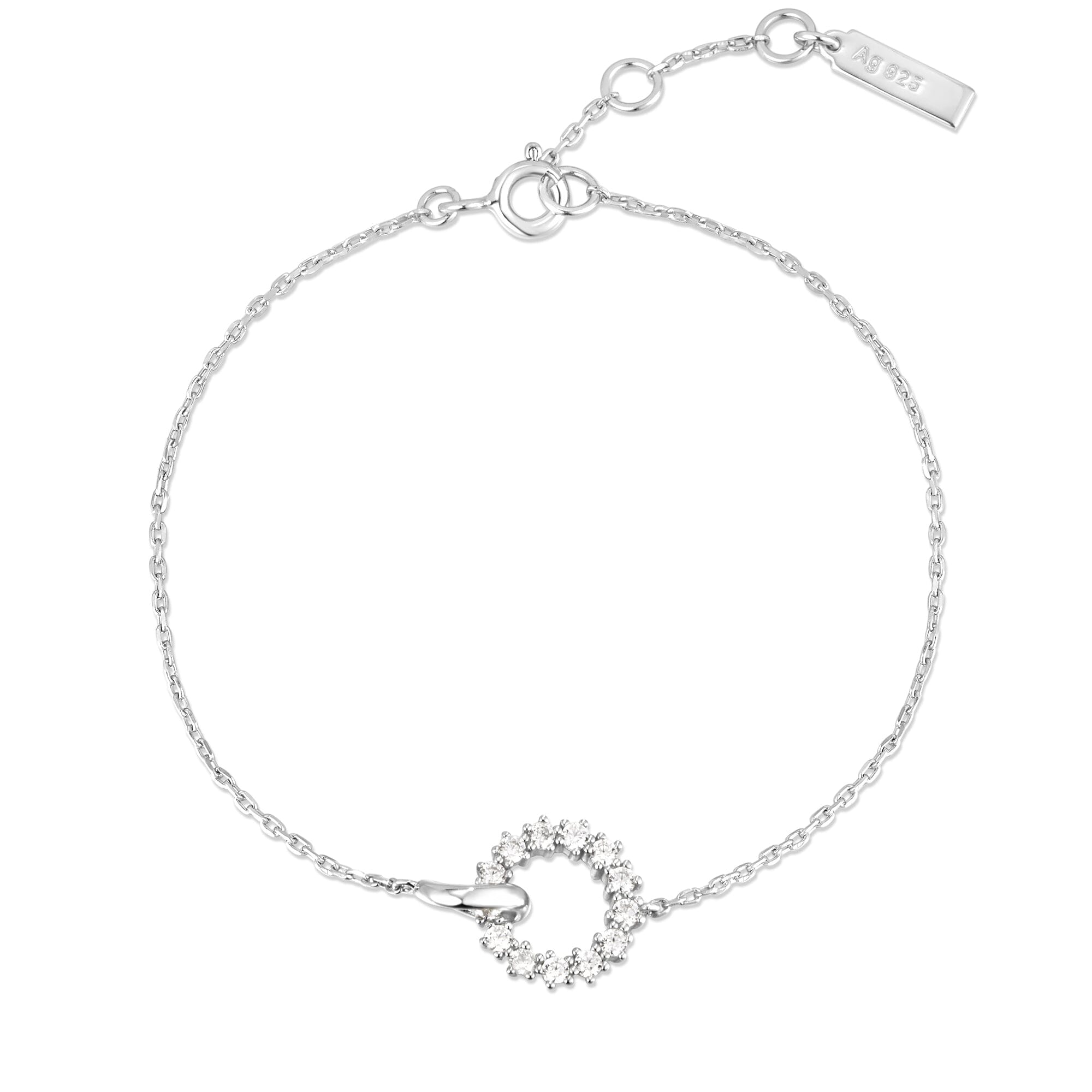 Ania Haie Silver Interlinked Circles Pave Bracelet Bracelets Ania Haie 