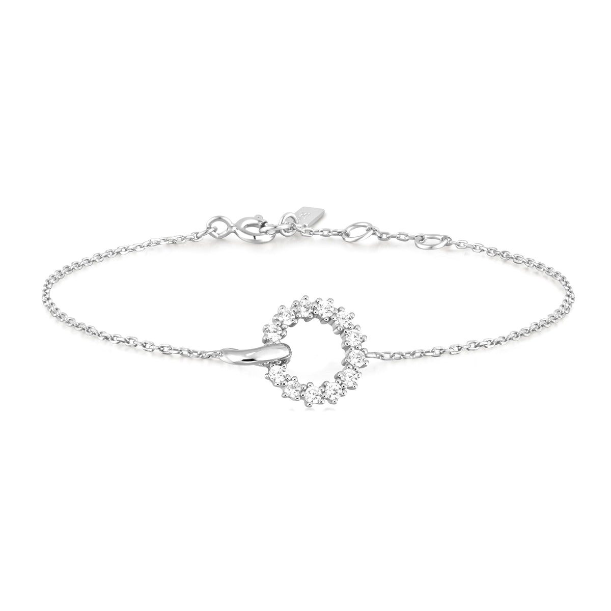 Ania Haie Silver Interlinked Circles Pave Bracelet Bracelets Ania Haie 