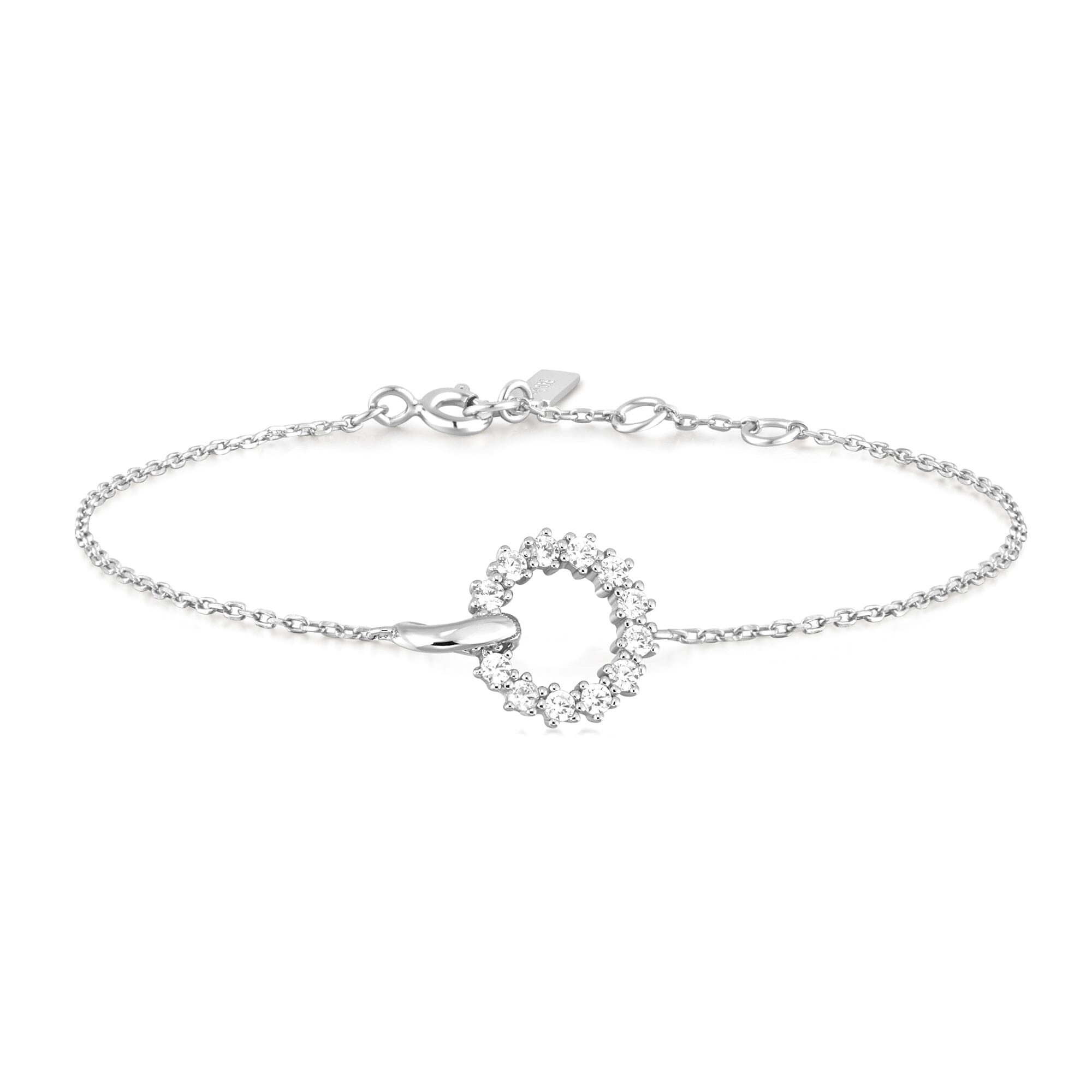 Ania Haie Silver Interlinked Circles Pave Bracelet Bracelets Ania Haie 