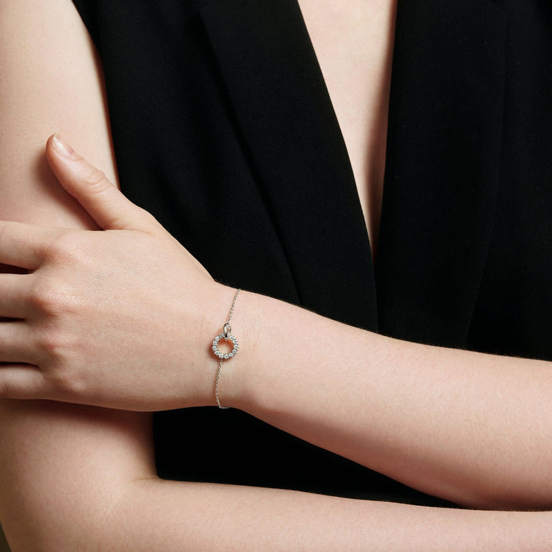 Ania Haie Silver Interlinked Circles Pave Bracelet Bracelets Ania Haie 