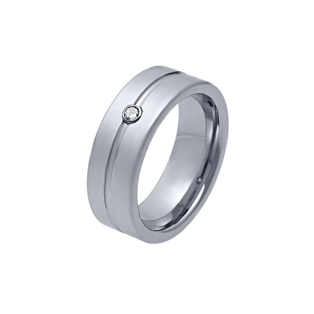 Stanton Made for Men Ring with 0.03ct of Laboratory Grown Diamonds in Tungsten Rings Bevilles 