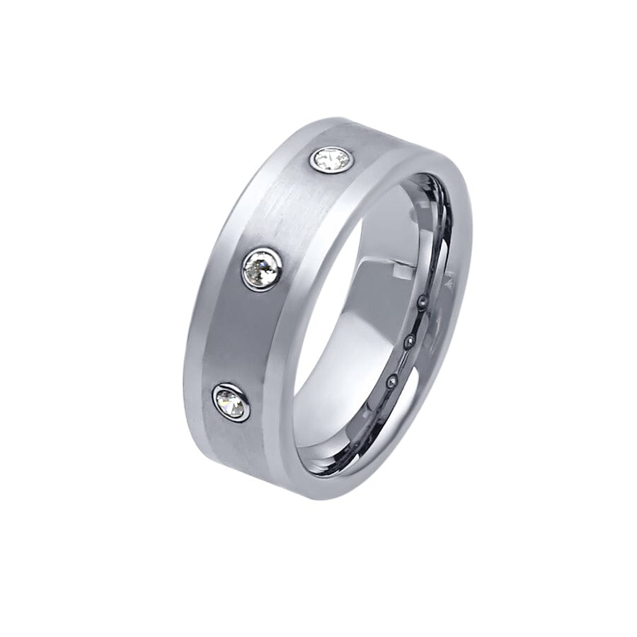 Stanton Made For Men Ring with 0.10ct of Laboratory Grown Diamonds in Tungsten Rings Bevilles 