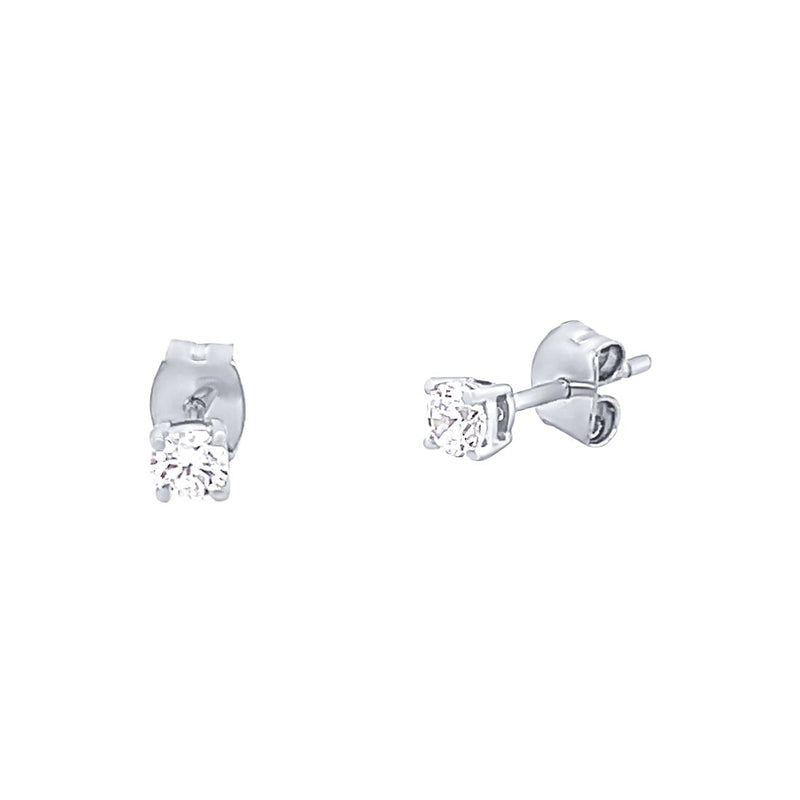 Cubic Zirconia Claw Stud Earrings in 9ct White Gold Earrings Bevilles 