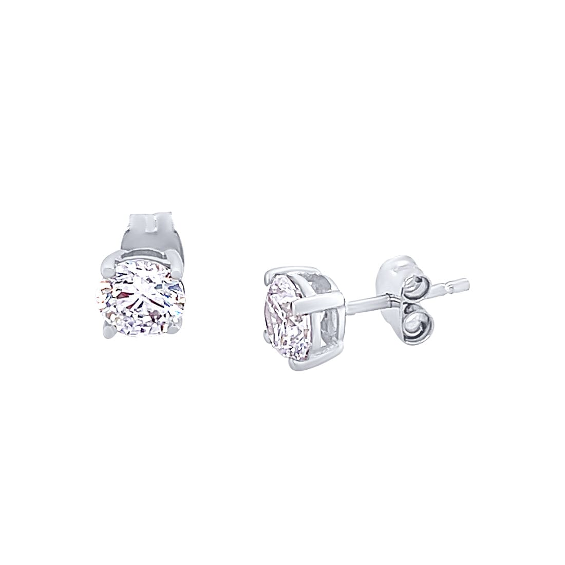 Cubic Zirconia 5mm Claw Stud Earrings in 9ct White Gold Earrings Bevilles 