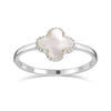 White Mother of Pearl Clover Ring in Sterling Silver Rings Bevilles 