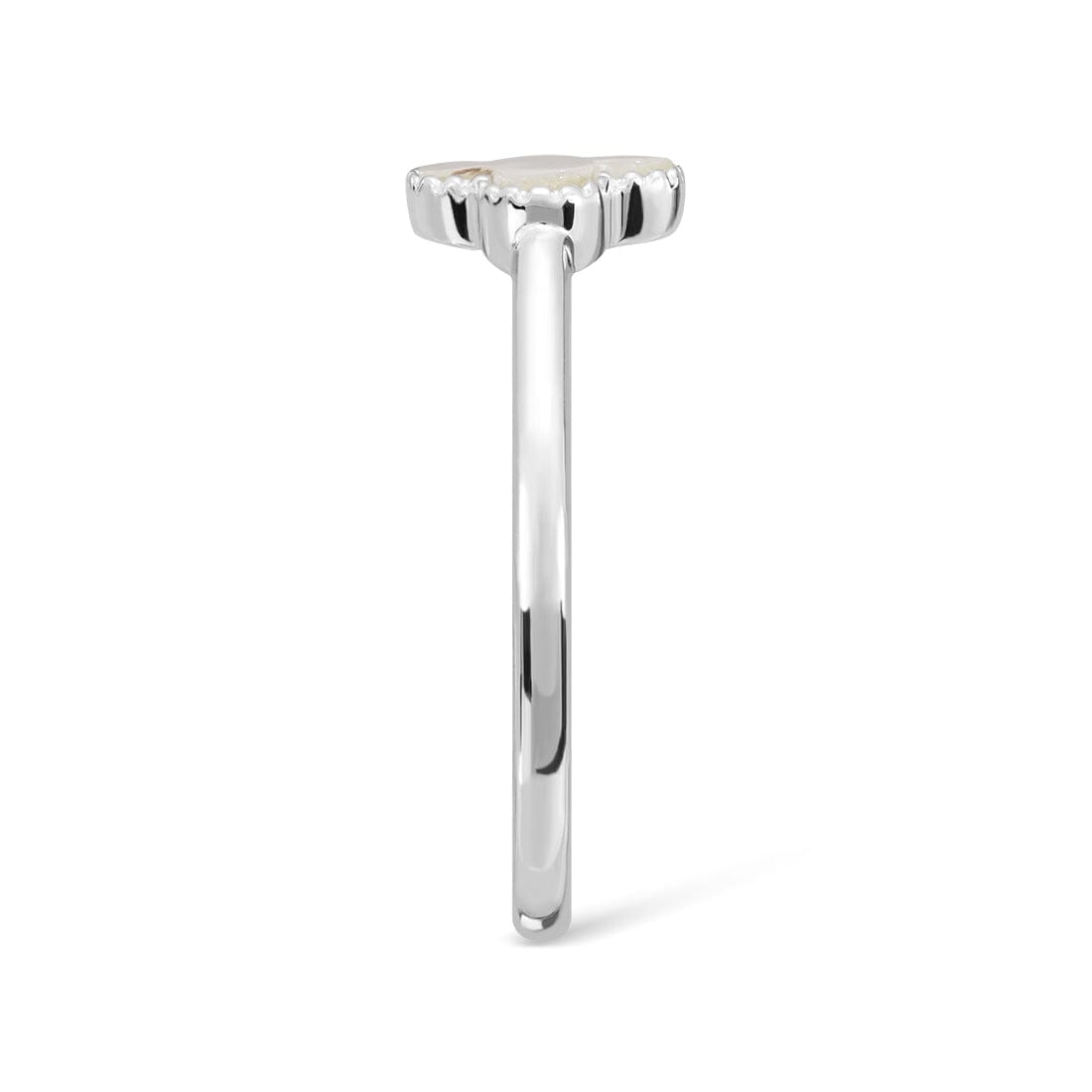 White Mother of Pearl Clover Ring in Sterling Silver Rings Bevilles 