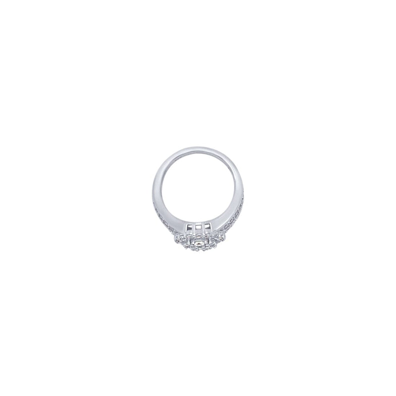 Oval Cluster Shaped Ring with Cubic Zirconia in Sterling Silver Rings Bevilles 