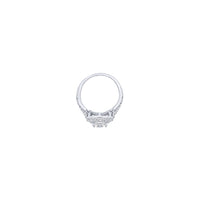 Square Shaped Cluster Ring with Cubic Zirconia in Sterling Silver Rings Bevilles 