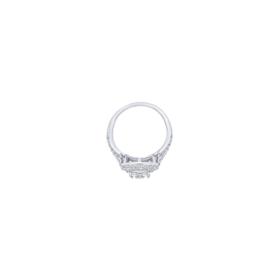 Square Shaped Cluster Ring with Cubic Zirconia in Sterling Silver Rings Bevilles 