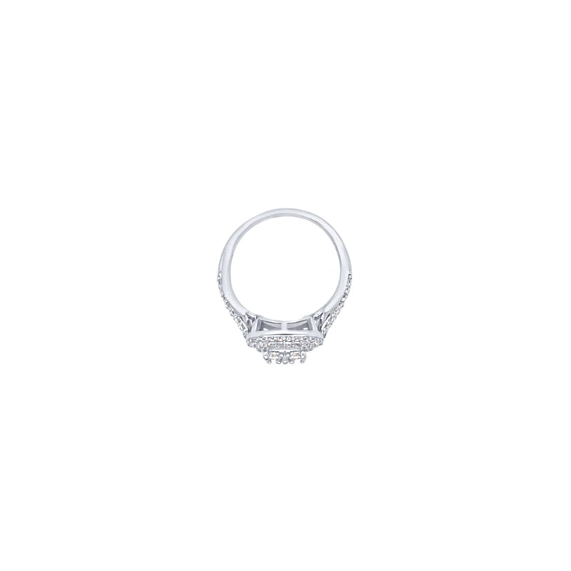 Square Shaped Cluster Ring with Cubic Zirconia in Sterling Silver Rings Bevilles 