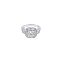 Square Shaped Cluster Ring with Cubic Zirconia in Sterling Silver Rings Bevilles 