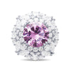 Pink Halo Ring with Cubic Zirconia in Sterling Silver Bevilles Jewellers 