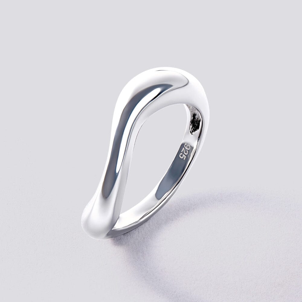 Plain Wave Ring in Sterling Silver Bevilles Jewellers 
