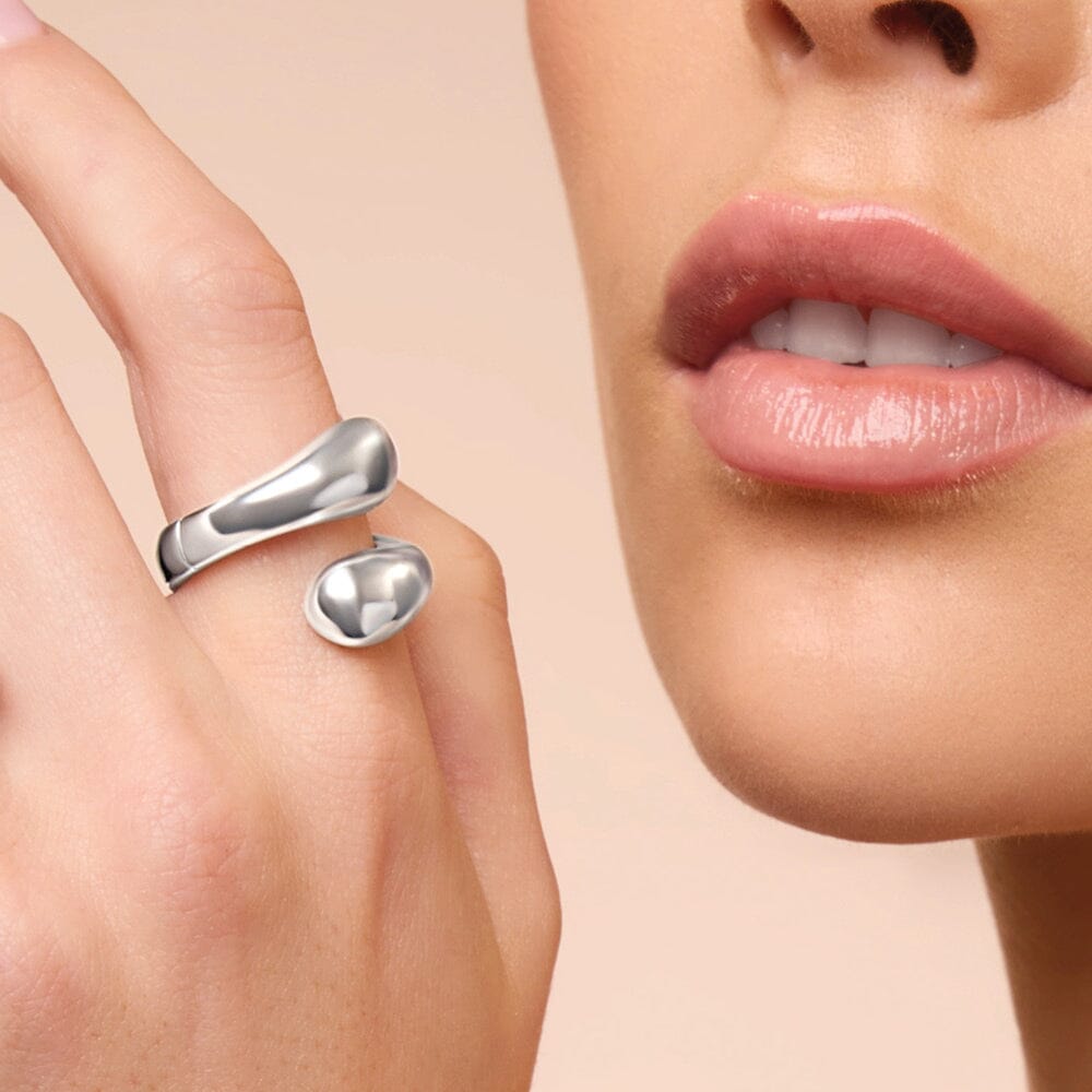 Plain Bypass Ring in Sterling Silver Rings Bevilles 