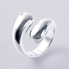 Plain Bypass Ring in Sterling Silver Rings Bevilles 