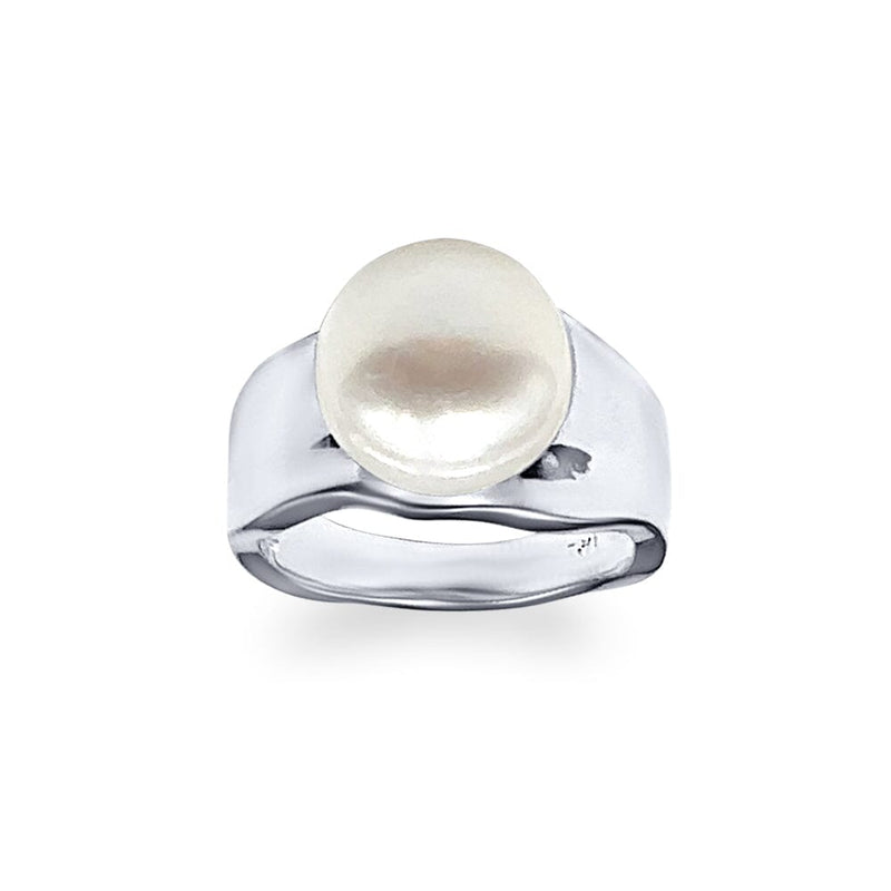 Freshwater Pearl Centre Ring in Sterling Silver Bevilles Jewellers 