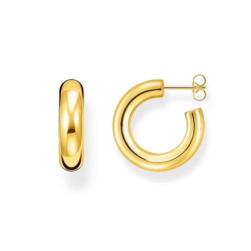THOMAS SABO Chunky Hoop Earrings - Small Gold Plated Earrings Thomas Sabo 