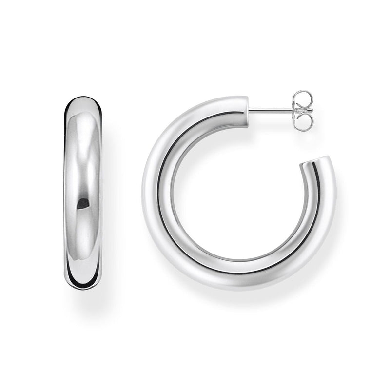 THOMAS SABO Chunky Hoop Earrings Medium Silver Earrings Thomas Sabo 