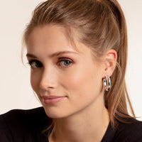 THOMAS SABO Chunky Hoop Earrings Medium Silver Earrings Thomas Sabo 