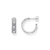 THOMAS SABO Hoop Earrings Crocodile Shell Structure Silver Blackened Earrings Thomas Sabo 