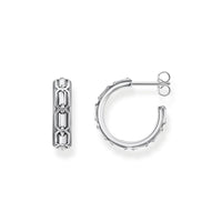 THOMAS SABO Hoop Earrings Crocodile Shell Structure Silver Blackened Earrings Thomas Sabo 