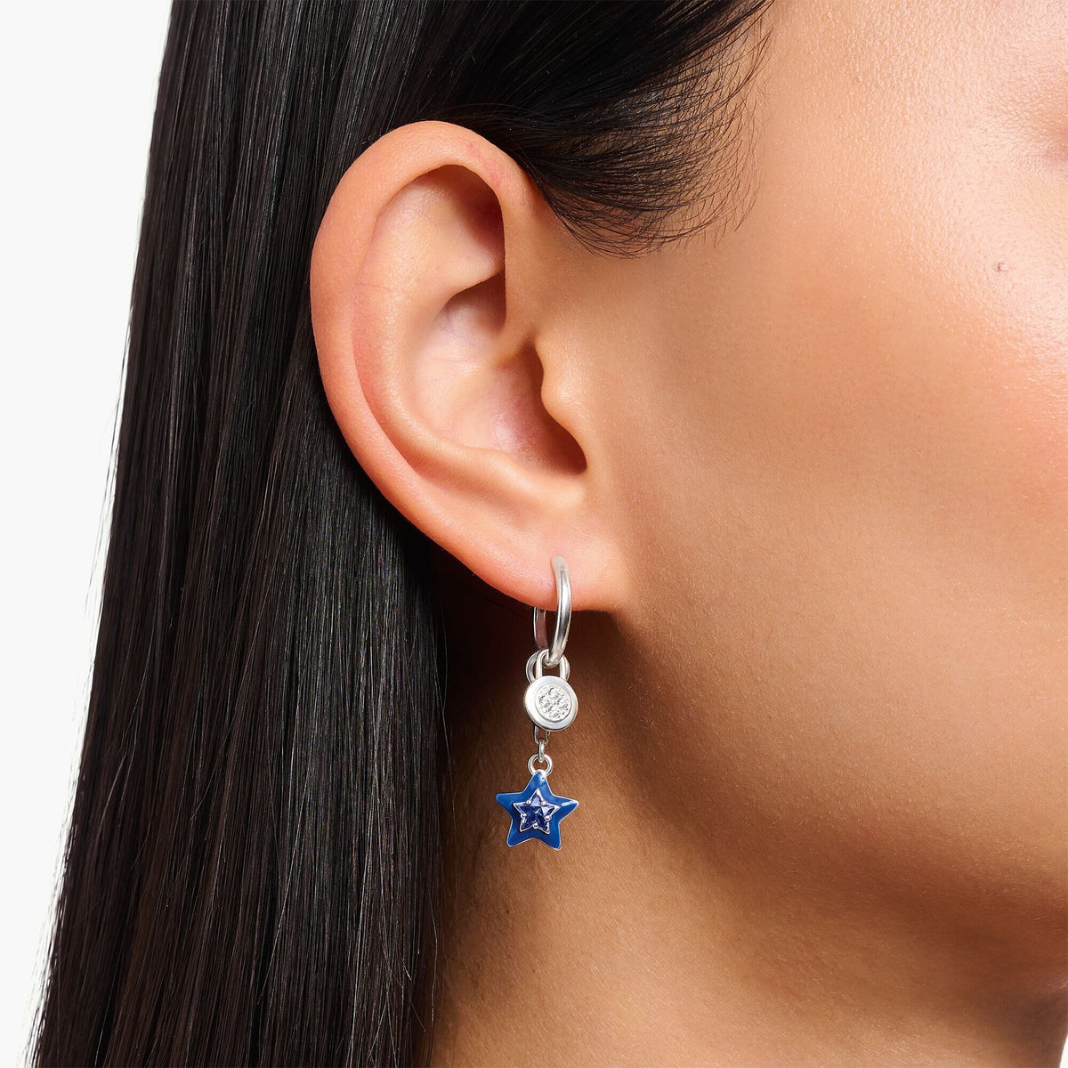 THOMAS SABO Single Hoop EarRings with Stones and Eyelet for Charms Earrings THOMAS SABO Charmista 