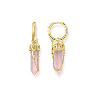 THOMAS SABO Crystal Hoop EarRingss with Rose Quartz Gold Hoop Earrings THOMAS SABO 