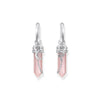 THOMAS SABO Crystal Hoop EarRingss with Rose Quartz Silver Hoop Earrings THOMAS SABO 