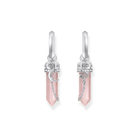 THOMAS SABO Crystal Hoop EarRingss with Rose Quartz Silver Hoop Earrings THOMAS SABO 