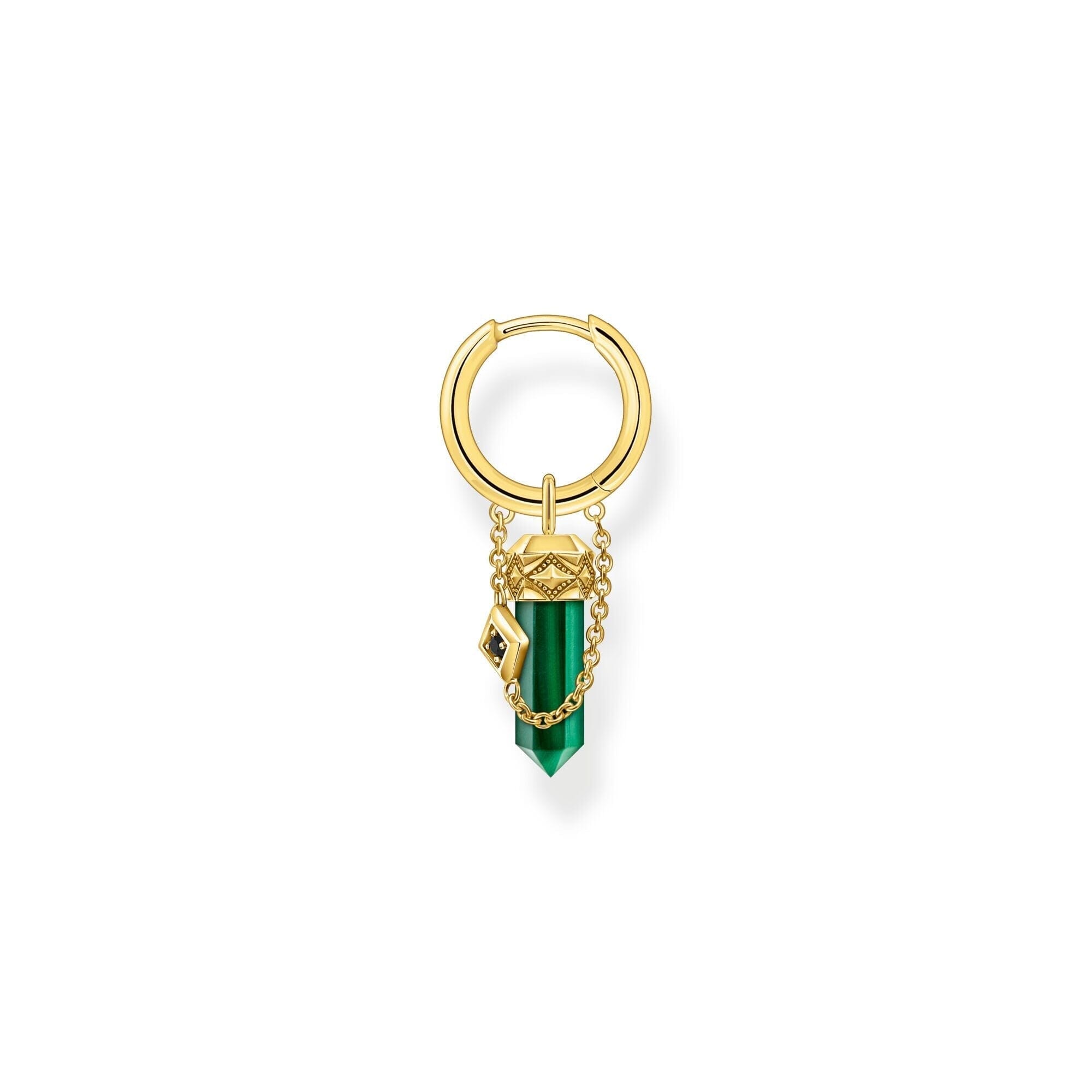 THOMAS SABO Single Crystal Hoop EarRings with Malachite Hoop Earrings THOMAS SABO 