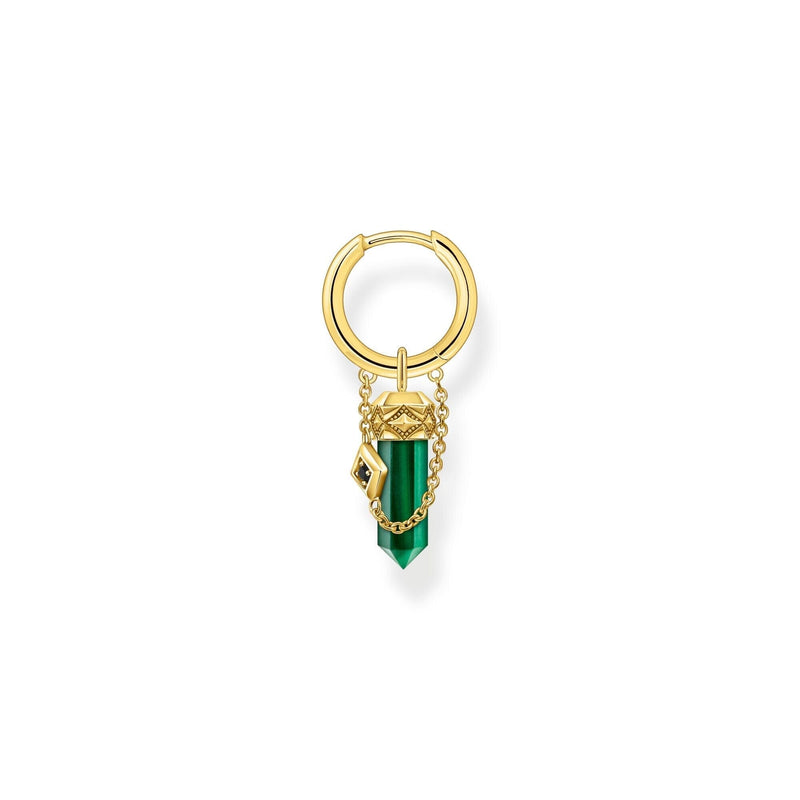 THOMAS SABO Single Crystal Hoop EarRings with Malachite Hoop Earrings THOMAS SABO 