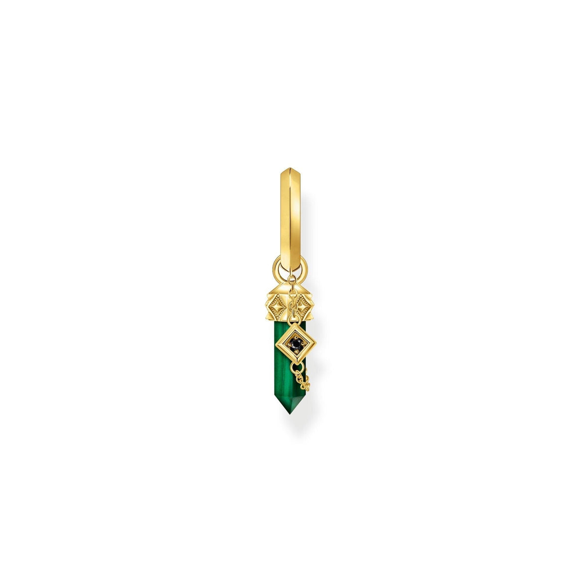 THOMAS SABO Single Crystal Hoop EarRings with Malachite Hoop Earrings THOMAS SABO 