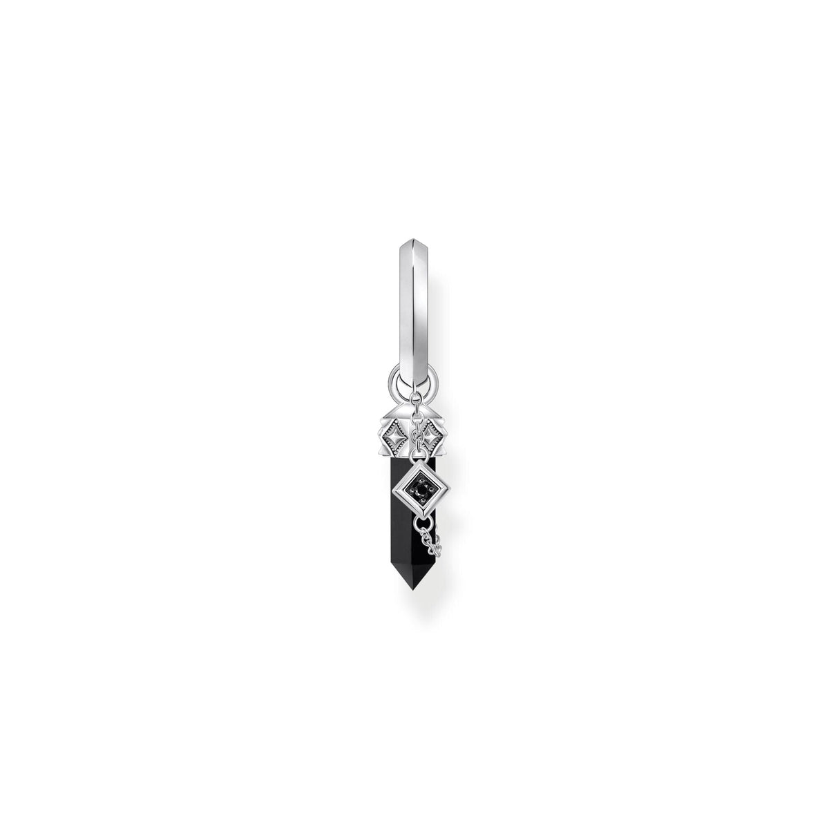 THOMAS SABO Crystal Single Hoop EarRings with Black Onyx Hoop Earrings THOMAS SABO 
