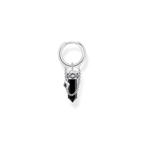 THOMAS SABO Crystal Single Hoop EarRings with Black Onyx Hoop Earrings THOMAS SABO 
