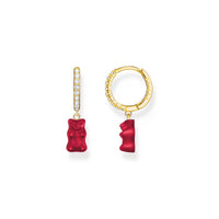THOMAS SABO Single hoop earring with red goldbears & zirconia Earrings THOMAS SABO 