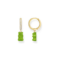 THOMAS SABO Single hoop earring with green goldbears & zirconia Earrings THOMAS SABO 