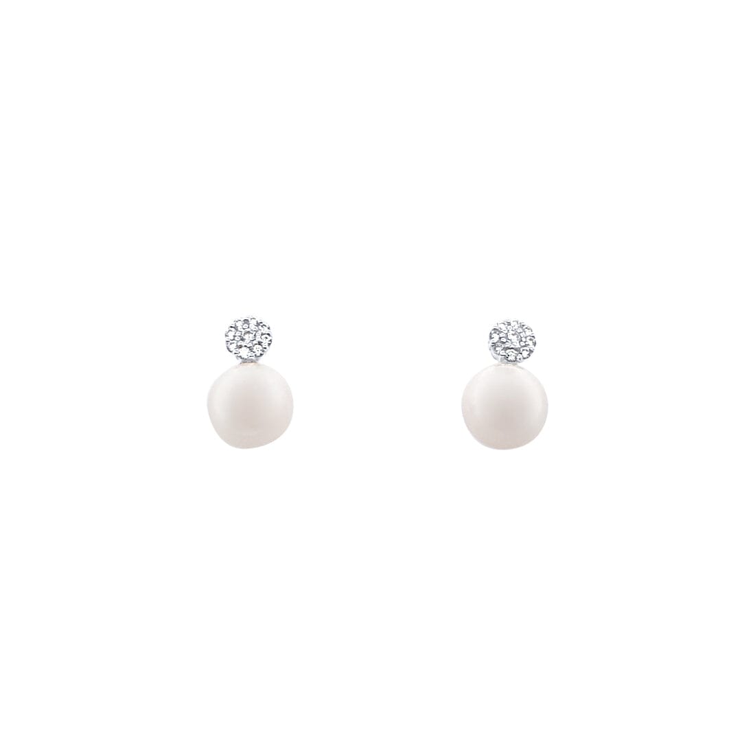 Cluster Stud Earrings with Synthetic Pearls in Sterling Silver Earrings Bevilles 