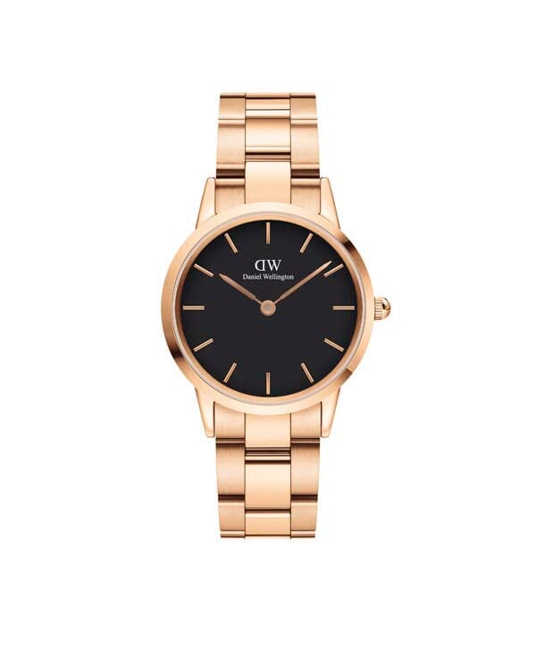 Daniel Wellington Iconic Link 32 Rose Gold & Black Watch Watches Daniel Wellington 