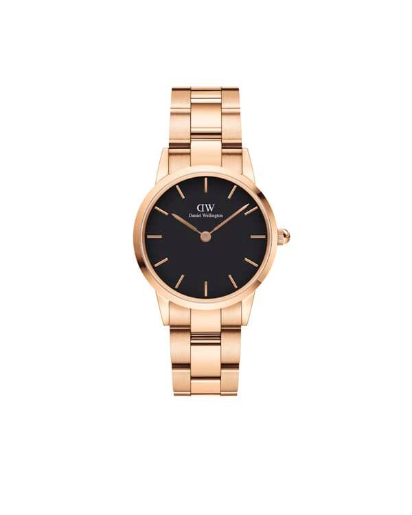 Daniel Wellington Iconic Link 28 Rose Gold & Black Watch Watches Daniel Wellington 
