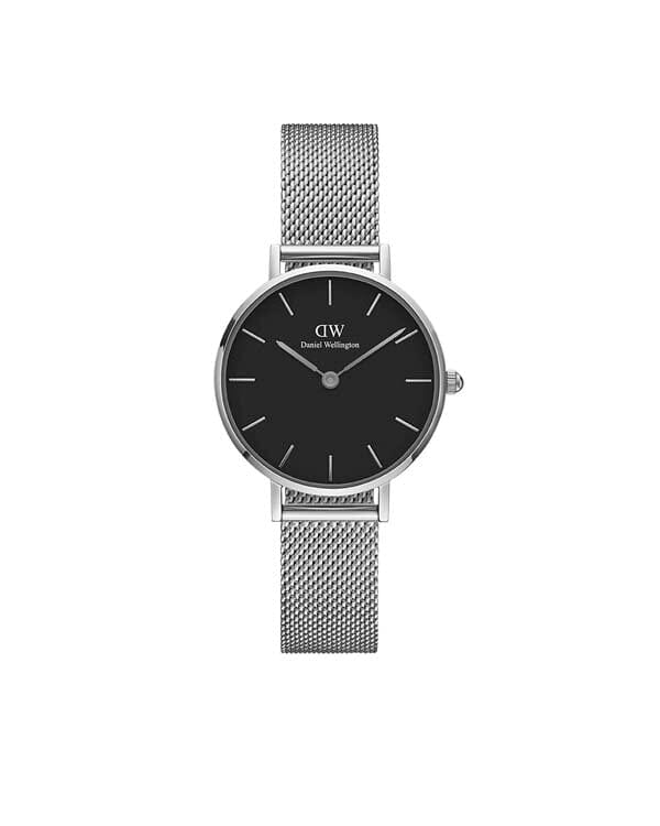 Daniel Wellington Petite 28 Sterling Silver & Black Watch Watches Daniel Wellington 