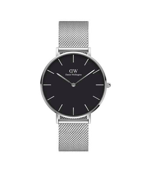 Daniel Wellington Petite 36 Sterling Silver & Black Watch Watches Daniel Wellington 