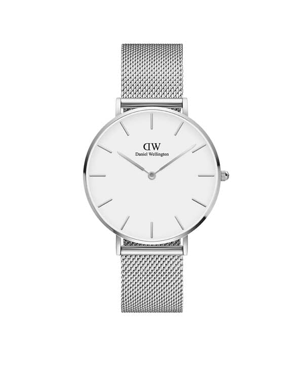 Daniel Wellington Petite 36 Sterling Silver & White Watch Watches Daniel Wellington 