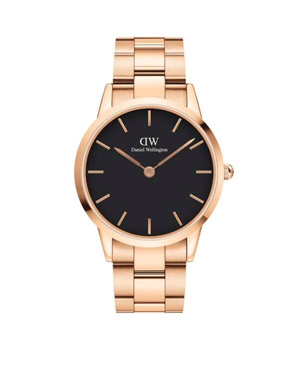 Daniel Wellington Iconic Link 40 Rose Gold & Black Watch Watches Daniel Wellington 