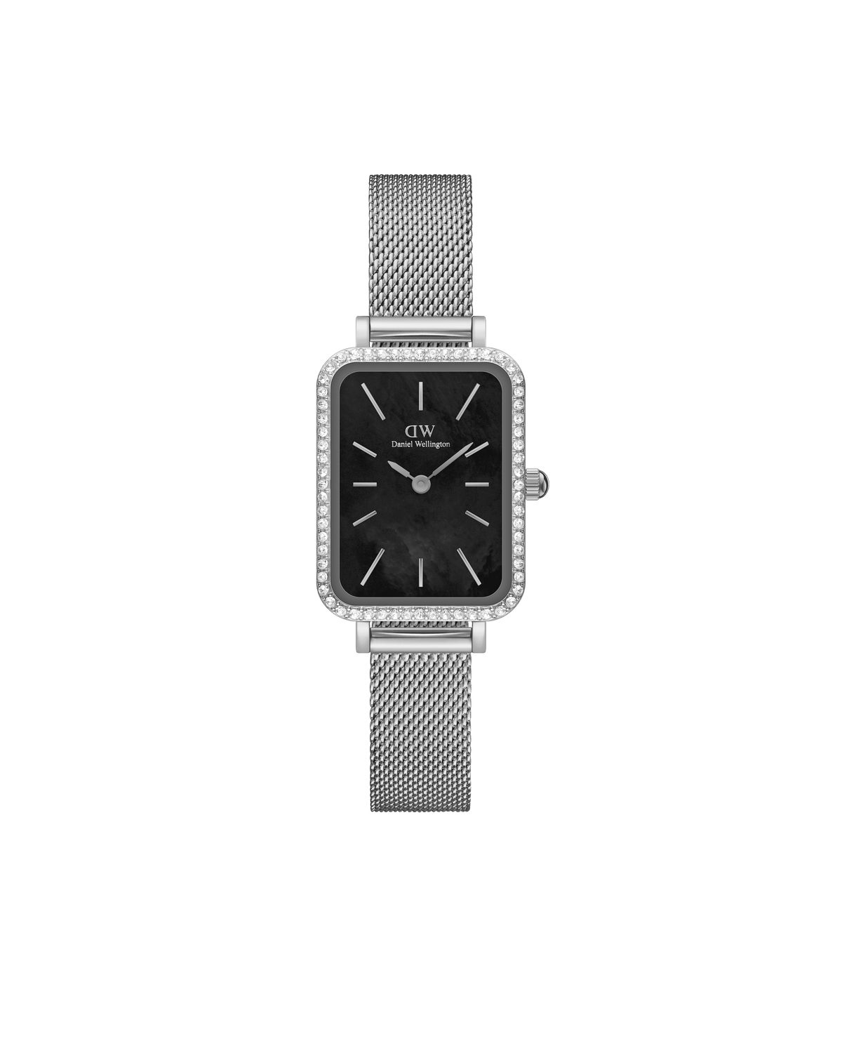 Daniel Wellington Quadro 20x26 Bezel Mesh Black Mother of Pearl Silver Watch Watches Daniel Wellington 